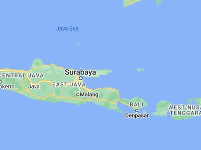 Map showing location of Sendang Timur (-7.1173, 113.6214)