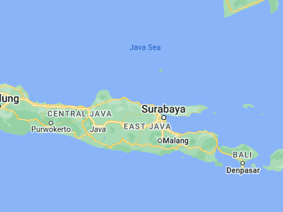 Map showing location of Sendangharjo (-6.8946, 112.0681)