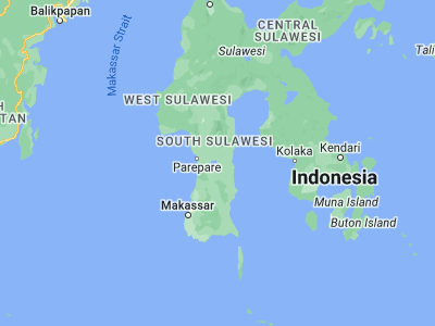 Map showing location of Sengkang (-4.1279, 120.0297)
