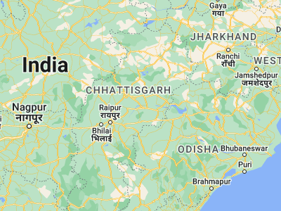 Map showing location of Seorīnārāyan (21.73333, 82.58333)