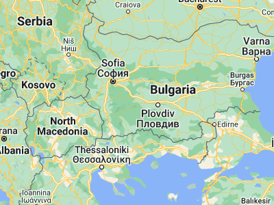 Map showing location of Septemvri (42.21667, 24.1)