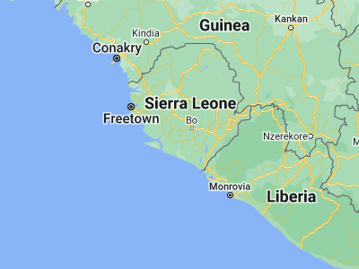 Map showing location of Serabu (7.79583, -12.05361)