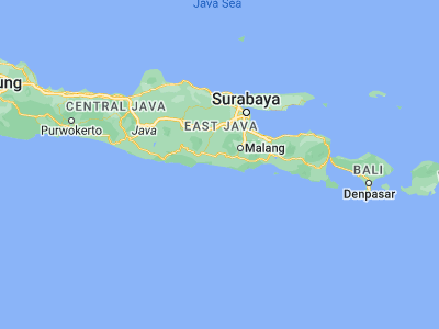Map showing location of Serang (-8.3077, 112.2402)