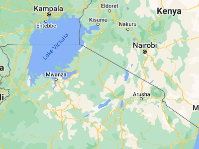 Map showing location of Serengeti National Park (-2.33333, 34.83333)
