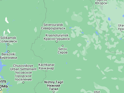 Map showing location of Serov (59.60334, 60.5787)