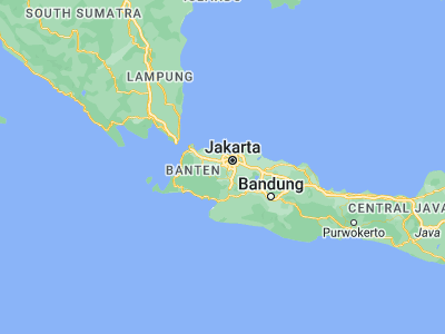 Map showing location of Serpong (-6.31694, 106.66417)