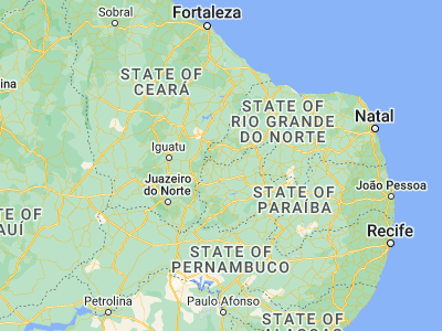 Map showing location of Serra Branca (-6.53333, -38.26667)