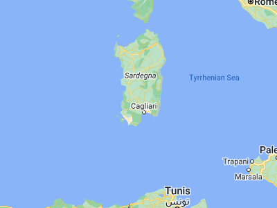 Map showing location of Serramanna (39.42444, 8.92444)