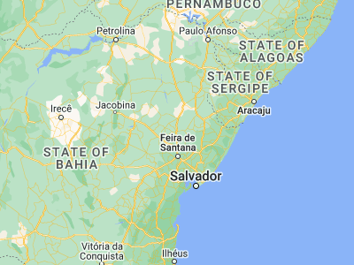 Map showing location of Serrinha (-11.66417, -39.0075)
