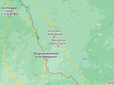 Map showing location of Seryshevo (51.09391, 128.38258)