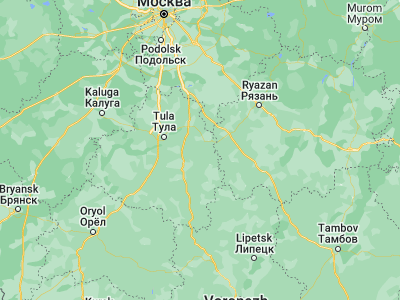 Map showing location of Severo-Zadonsk (54.03481, 38.40172)