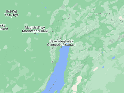 Map showing location of Severobaykal’sk (55.63695, 109.32297)