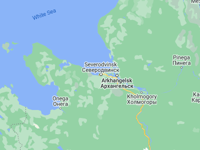 Map showing location of Severodvinsk (64.5635, 39.8302)