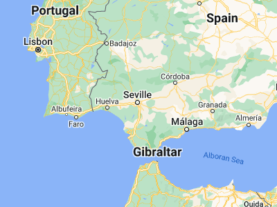 Map showing location of Sevilla (37.38241, -5.97613)