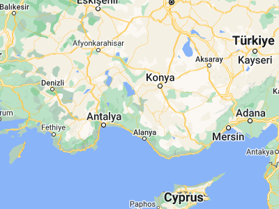 Map showing location of Seydişehir (37.41926, 31.84527)