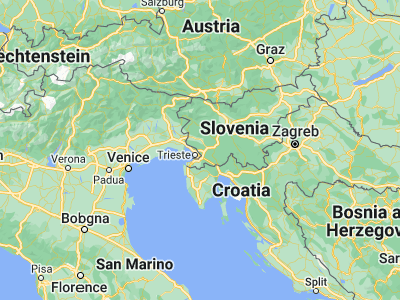 Map showing location of Sežana (45.70924, 13.87333)