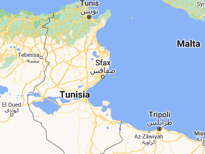 Map showing location of Sfax (34.74056, 10.76028)
