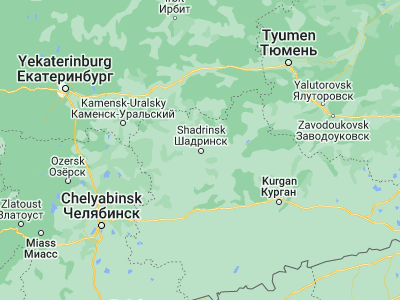 Map showing location of Shadrinsk (56.0852, 63.6335)