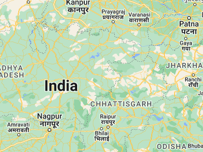 Map showing location of Shahdol (23.28333, 81.35)