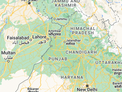 Map showing location of Shāhkot (31.08173, 75.33708)