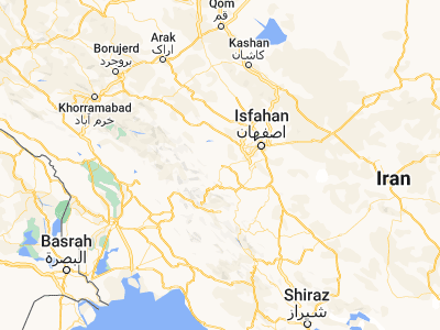 Map showing location of Shahr-e Kord (32.32556, 50.86444)