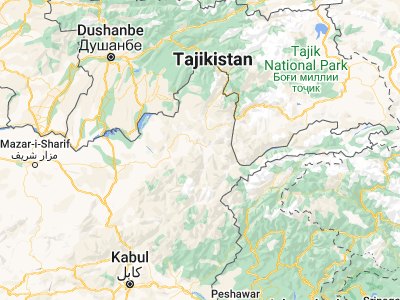 Map showing location of Shahrān (36.97984, 70.73928)