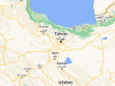Map showing location of Shahrīār (35.6596, 51.0593)