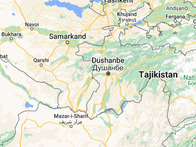 Map showing location of Shahrinav (38.57085, 68.33498)