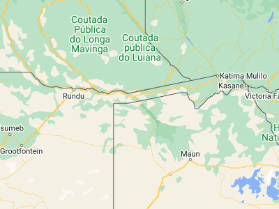 Map showing location of Shakawe (-18.36667, 21.85)
