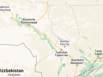 Map showing location of Shalqīya (44.00947, 67.41062)