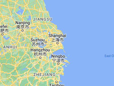 Map showing location of Shanghai (31.22222, 121.45806)