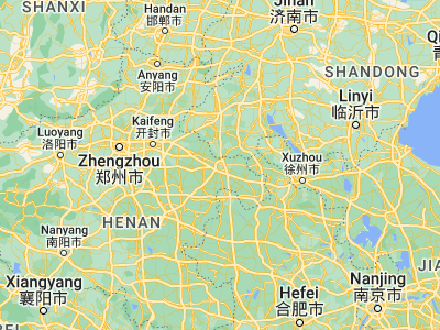 Map showing location of Shangqiu (34.45, 115.65)