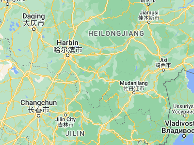 Map showing location of Shangzhi (45.21667, 127.96667)