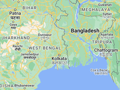 Map showing location of Shāntipur (23.24722, 88.43302)