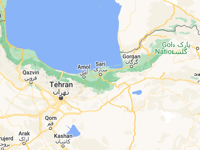 Map showing location of Shari-i-Tajan (36.56332, 53.06009)