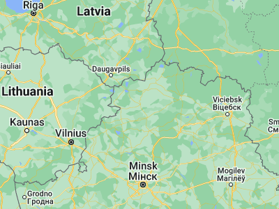 Map showing location of Sharkawshchyna (55.3689, 27.4686)