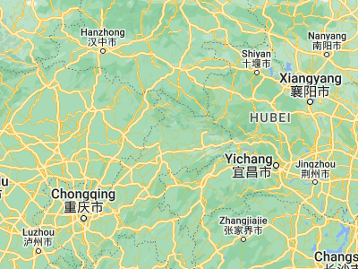 Map showing location of Shashi (31.33603, 108.88384)