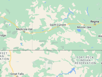 Map showing location of Shaunavon (49.65005, -108.4181)