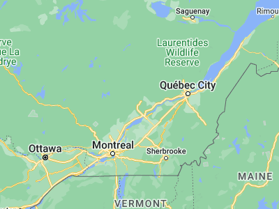 Map showing location of Shawinigan (46.56675, -72.74913)