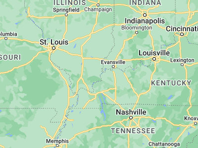 Map showing location of Shawneetown (37.7131, -88.1867)