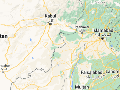 Map showing location of Shaykh Amīr Kêlay (33.28744, 69.91283)