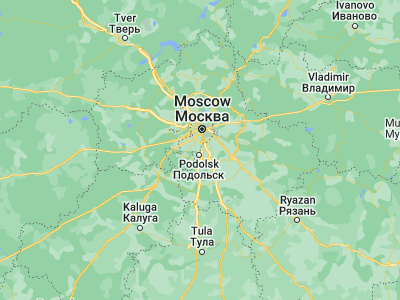 Map showing location of Shcherbinka (55.49972, 37.55972)