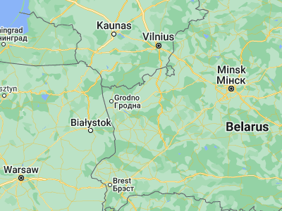 Map showing location of Shchuchin (53.6014, 24.7465)