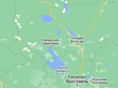 Map showing location of Sheksna (59.20998, 38.51066)