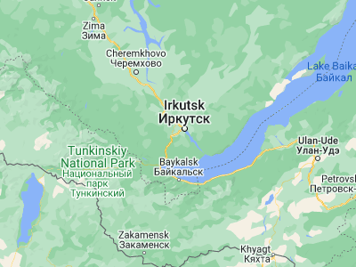 Map showing location of Shelekhov (52.21389, 104.1)