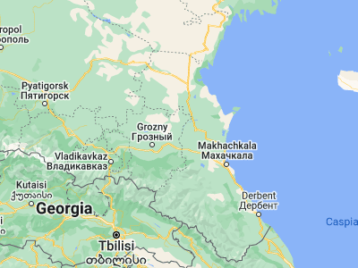 Map showing location of Shelkovskaya (43.50804, 46.34016)