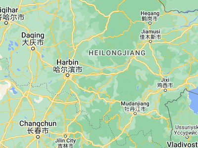 Map showing location of Shengli (45.8, 128.05)
