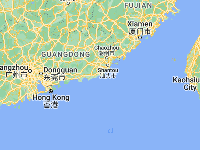 Map showing location of Shenquan (22.97142, 116.31563)