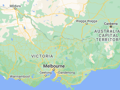 Map showing location of Shepparton (-36.38047, 145.39867)