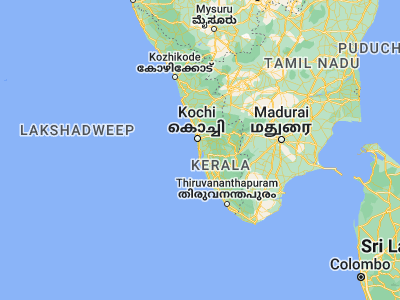 Map showing location of Shertallai (9.7, 76.33333)